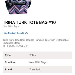Trina Turk Chevron Patterned Tote in Purple and Black